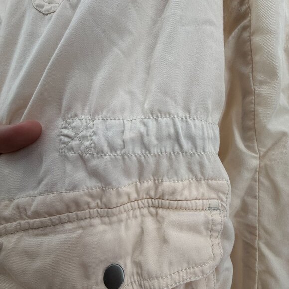 Gap Light Beige Safari Jacket Button Zip Travel Preppy Classic Womens Size Large - Picture 9 of 15